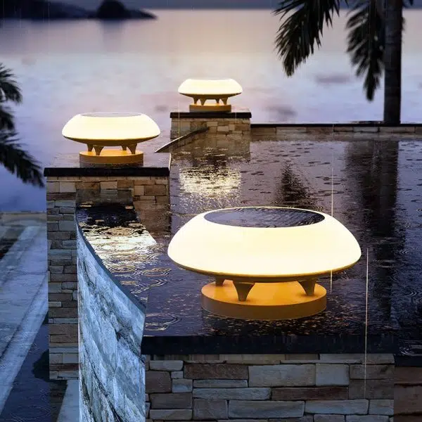 Modern Simplicity Solar Waterproof Stainless Steel PE Round Spaceship LED Landscape Lighting Outdoor Light For Outdoor Patio - Image 2