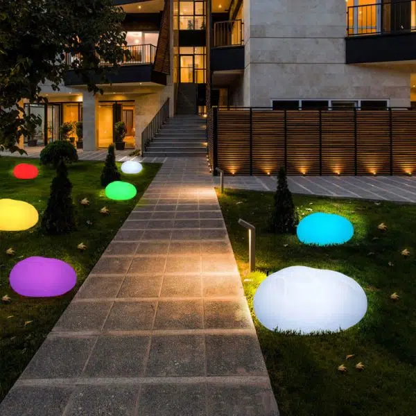 Modern Pebble PE Luminous Waterproof Outdoor Lawn Landscape Light - Image 3