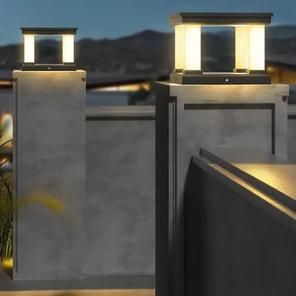 Contemporary Industrial Stainless Steel Square Column LED Waterproof Solar Post Lamp For Outdoor Patio - Image 3