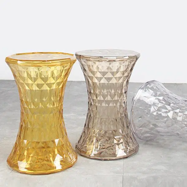 Contemporary Nordic Column Acrylic Chair Backless Armless For Living Room - Image 2