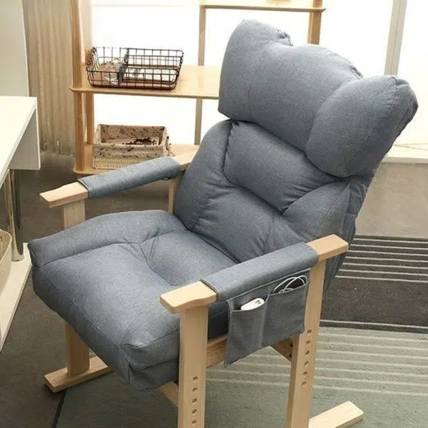 Modern Simplicity Fabric Upholstered Wood Frame Accent Chair Adjustable Backrest Armrest For Home Office - Image 14