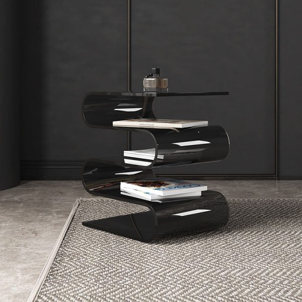 Contemporary Creative Acrylic Curved End Table 5-Tier For Living Room - Image 2