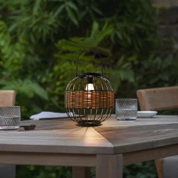 Traditional Vintage Rattan Iron Ball 1-Light Outdoor Light For Garden - Image 7