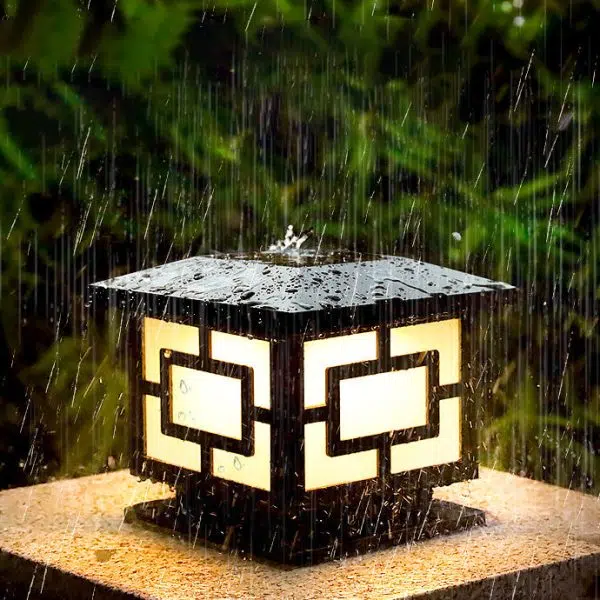 Traditional Chinese Solar Waterproof ABS Acrylic Square Lantern LED Landscape Lighting Outdoor Light For Outdoor Patio - Image 18