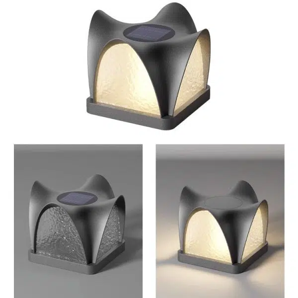 Modern Art Deco Solar Curve Cube LED Outdoor Landscape Light For Garden - Image 15