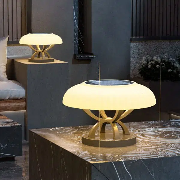 Contemporary Industrial Waterproof Stainless Steel PE Mushroom Design LED Post Lamp Landscape Light For Outdoor Patio - Image 2