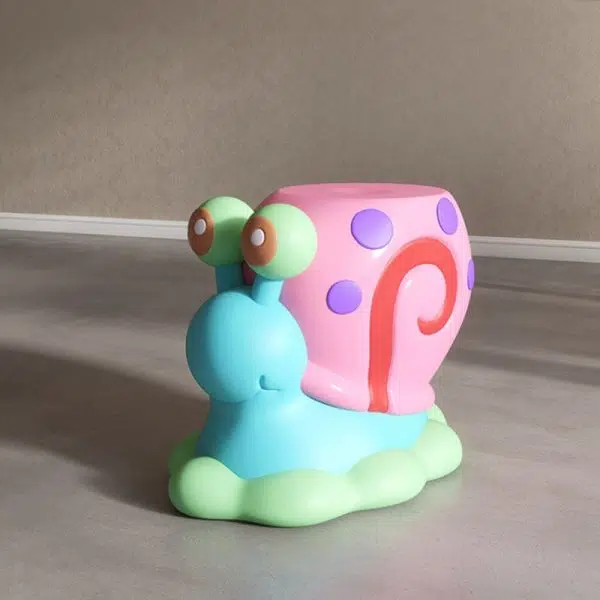Contemporary Creative Cartoon Snail Design Resin Low Stool For Living Room - Image 4
