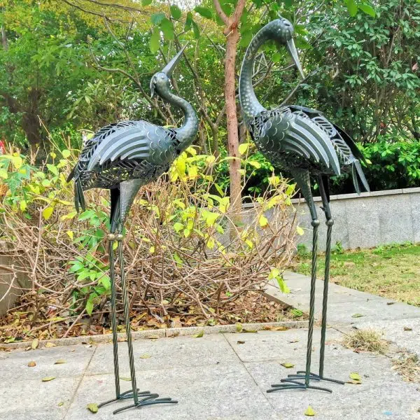 Contemporary Creative Iron Animal Crane LED Solar Waterproof Lawn Landscape Light For Outdoor Patio - Image 6