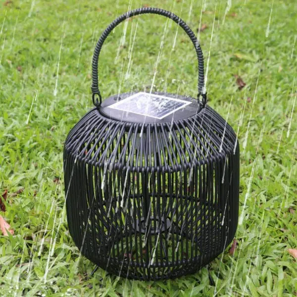 Modern Rattan Weaving Iron Portable Outdoor Waterproof Solar LED Lawn Landscape Light - Image 2