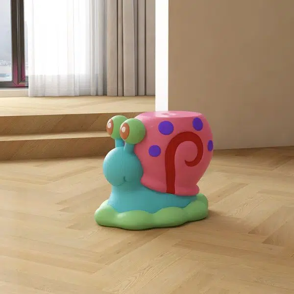 Contemporary Creative Cartoon Snail Design Resin Low Stool For Living Room - Image 8