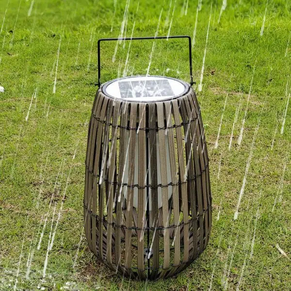 Modern Rustic Rattan Weaving Portable Outdoor Waterproof Solar LED Lawn Landscape Light - Image 19
