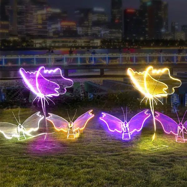 Modern Art Deco Waterproof Fiberglass Butterfly LED Landscape Lighting Outdoor Light For Garden - Image 14