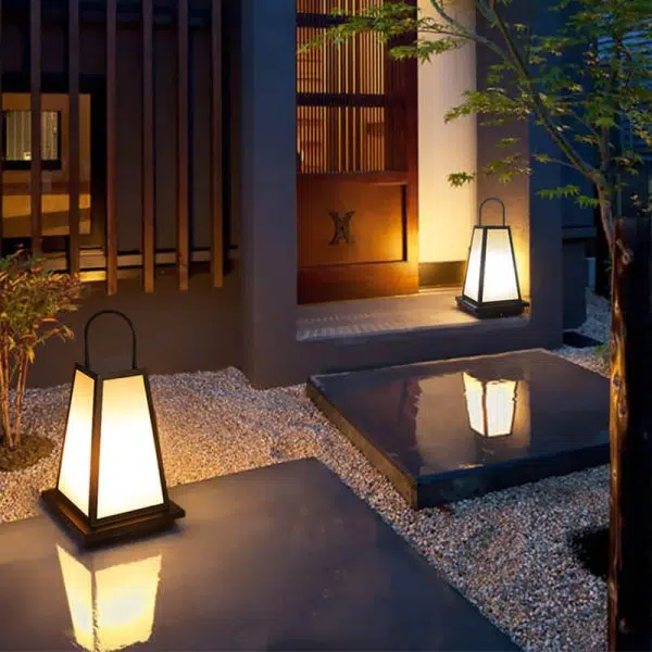 Modern Outdoor Solar Geometric Column Waterproof LED Garden Landscape Light - Image 12