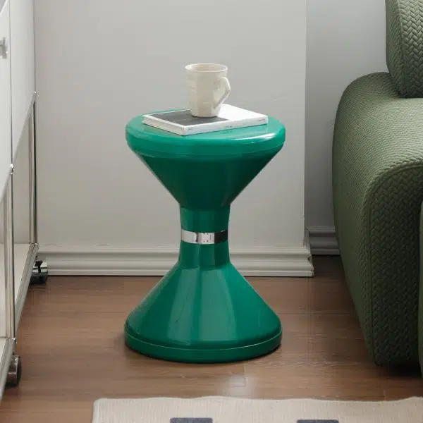 Contemporary Creative Round Plastic Vanity Stool Backless Armless For Living Room - Image 7