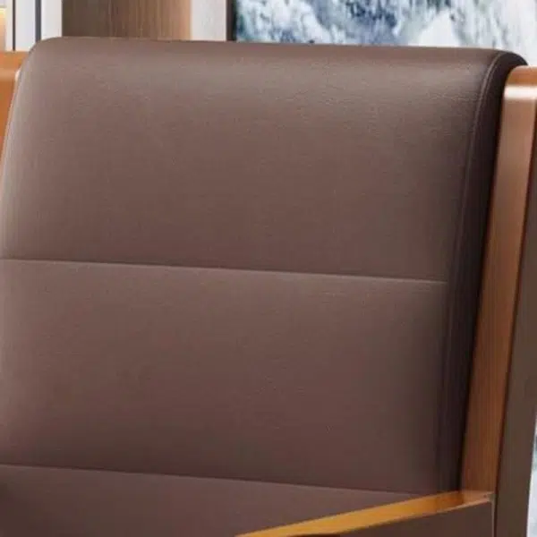 Modern Luxury Rectangular Wood Fabric Leather Chair Backrest Armrest For Living Room - Image 5