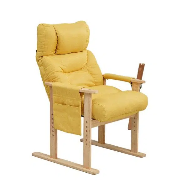 Contemporary Nordic Rectangular Fabric Wood Accent Chair Backrest Armrest For Living Room - Image 20