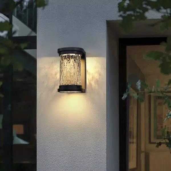 Modern Minimalist Solar Cylinder Stainless Steel Glass LED Outdoor Wall Light For Garden - Image 2