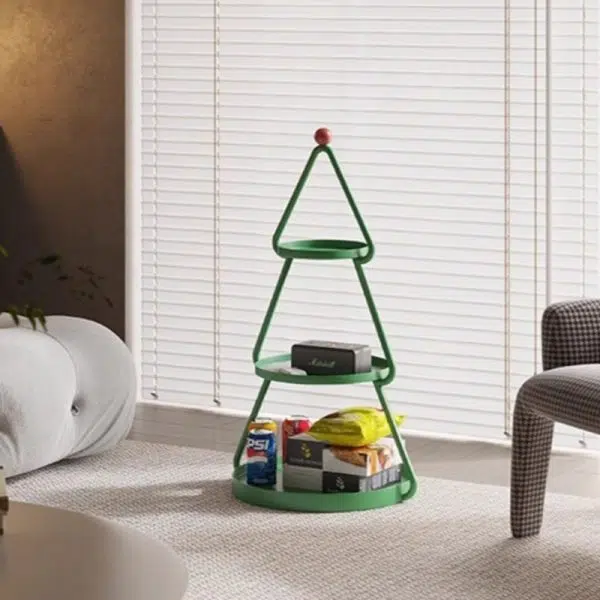 Contemporary Creative Round Iron End Table 3-Tier For Living Room - Image 15