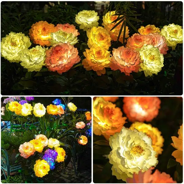 Modern Simulation Peony Flower Decoration Waterproof Solar Outdoor LED Garden Ground Light - Image 11