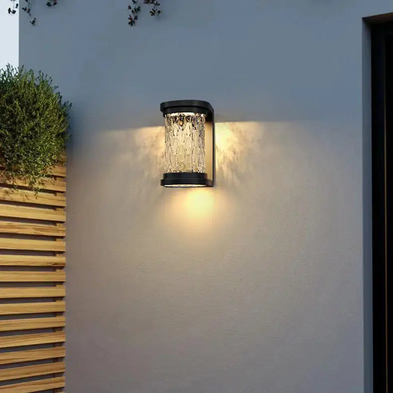 04-3f68cd94-7f07-4e6a-aa16-92e87ab97fe4.jpg Modern Minimalist Solar Cylinder Stainless Steel Glass LED Outdoor Wall Light For Garden - Image 1