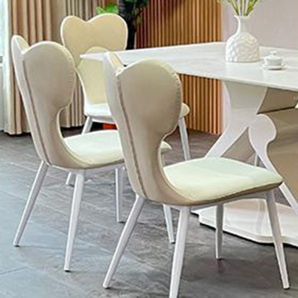 Contemporary Nordic Leather Steel Square Bow Tie Dining Chair Backrest For Dining Room - Image 15