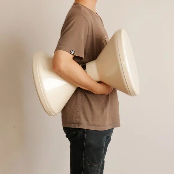 Contemporary Creative Round Plastic Vanity Stool Backless Armless For Living Room - Image 10