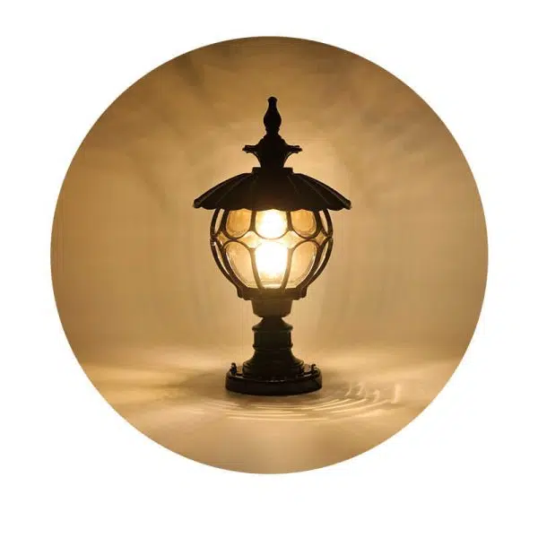 Outdoor European Round Column Head Light 1-Light Waterproof Garden Landscape Light - Image 16