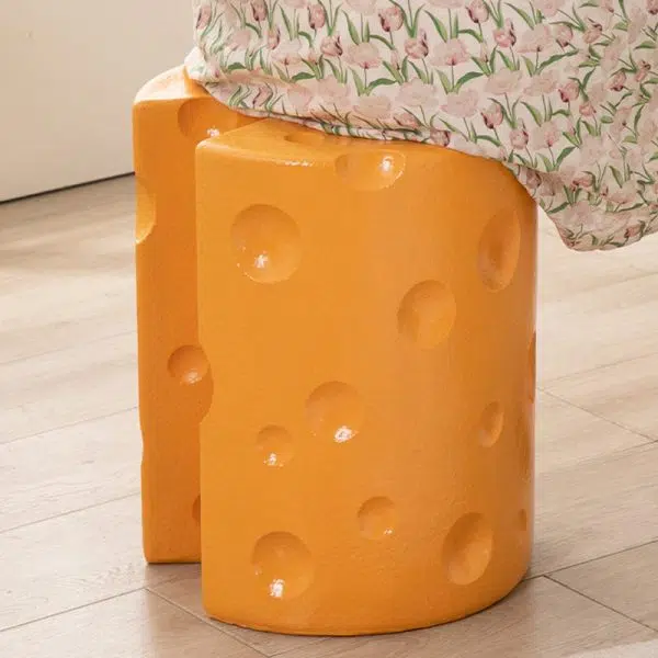 Contemporary Creative Kids Round Cylinder Cheese Resin Side Table For Bedroom - Image 8