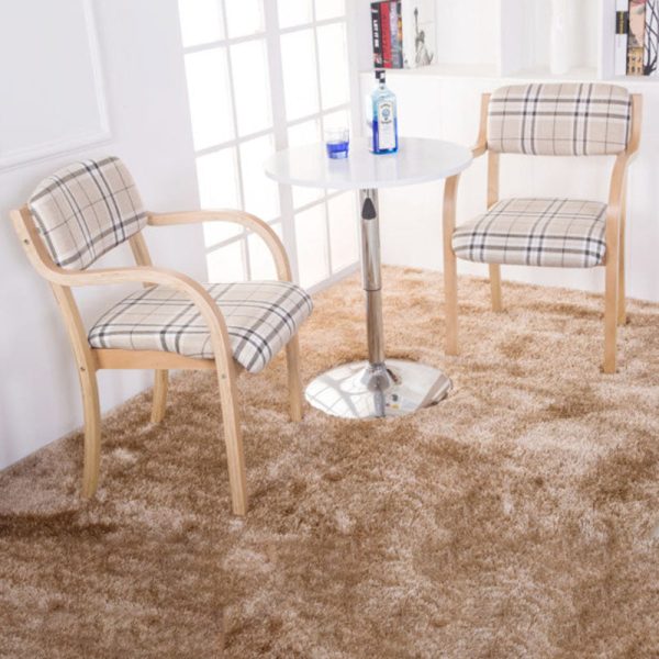 Contemporary Nordic Wood Cotton Linen Fabric Leather Velvet Sponge Square Dining Chair Backrest Armrest For Dining Room - Image 2