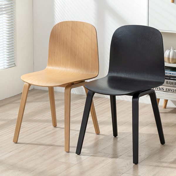 Contemporary Nordic Square Solid Wood Backrest Dining Chair For Dining Room - Image 14