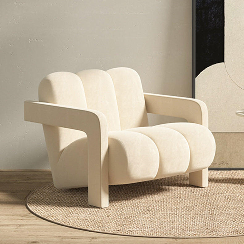 04-589aaa58-3757-4230-bab8-11613c62ab3d.jpg Contemporary Scandinavian Velvet Lambswool Wood Sponge Single Sofa Backrest Armrest For Living Room - Image 1