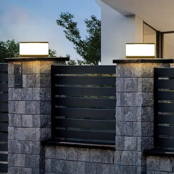 Solar Outdoor Round Column Post Head LED Waterproof Landscape Light - Image 16