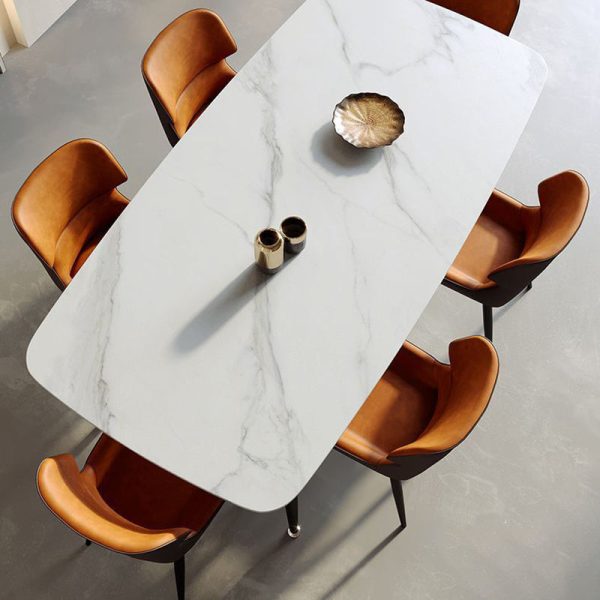 Contemporary Luxury Square PU Leather Upholstered Dining Chair Backrest For Dining Room - Image 11