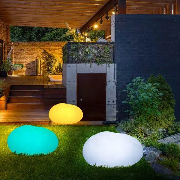 Modern Pebble PE Luminous Waterproof Outdoor Lawn Landscape Light - Image 6