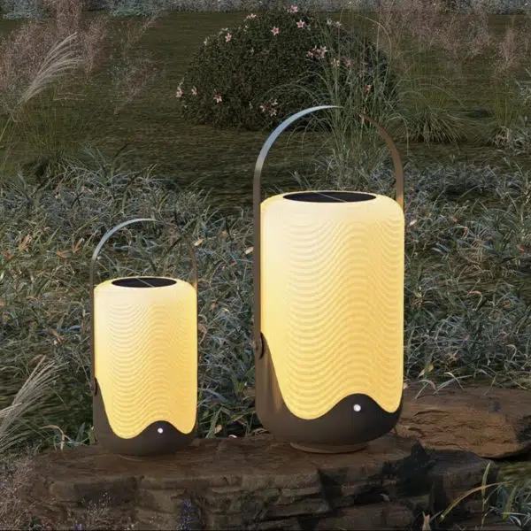 Modern Simplicity Solar Waterproof Iron Acrylic Cylinder Rechargeable LED Portable Landscape Lighting Outdoor Light For Garden - Image 6