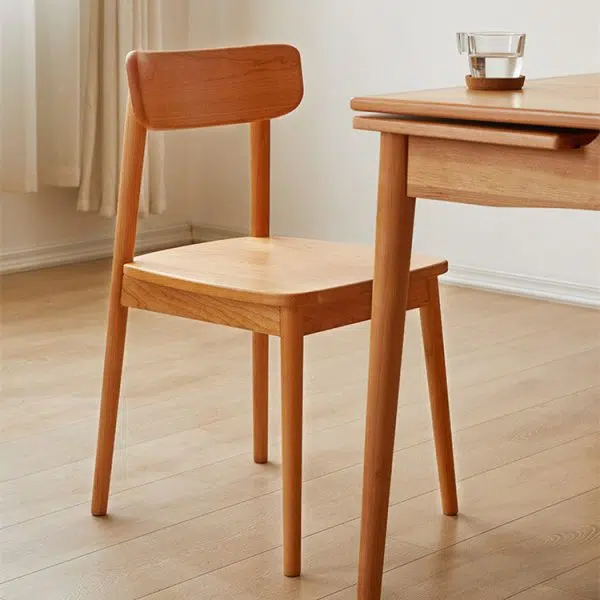 Contemporary Scandinavian Rectangular Wood Chair Backrest Armless For Living Room - Image 10