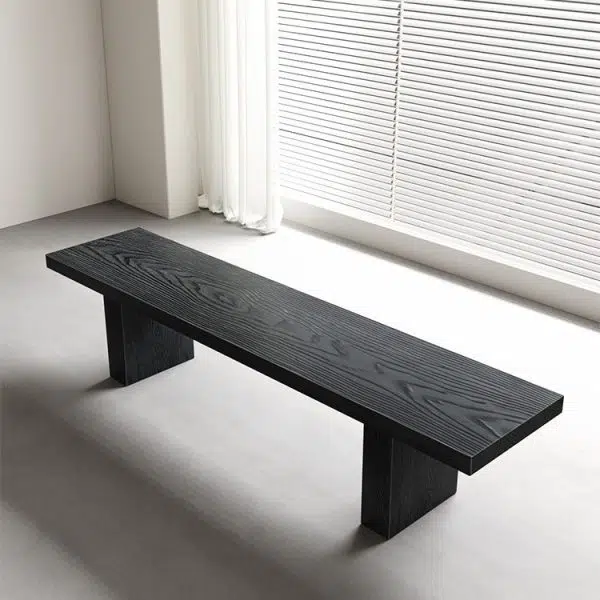 Modern Minimalist Rectangular Solid Wood Bench For Living Room - Image 8