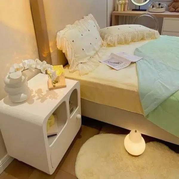 Contemporary Creative Rectangular Wood End Table 1-Drawer For Living Room - Image 6