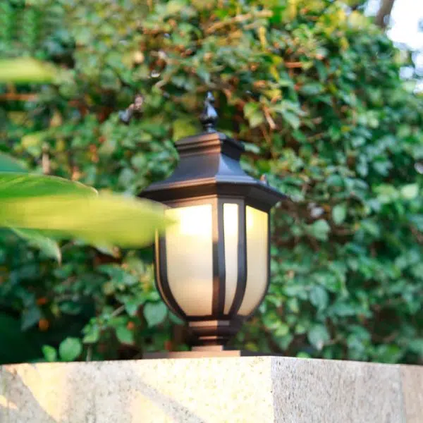 European Vintage Glass Aluminum Cage 1-Light Outdoor Waterproof Landscape Light - Image 17