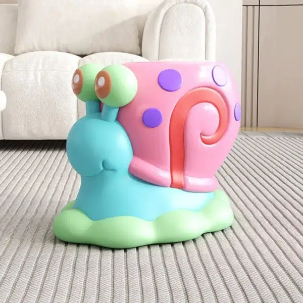 Contemporary Creative Cartoon Snail Design Resin Low Stool For Living Room - Image 5