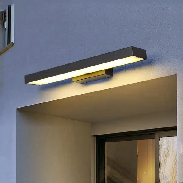 Modern Minimalist Rectangular Flat LED Sensor Outdoor Waterproof Wall Sconce Lamp - Image 2