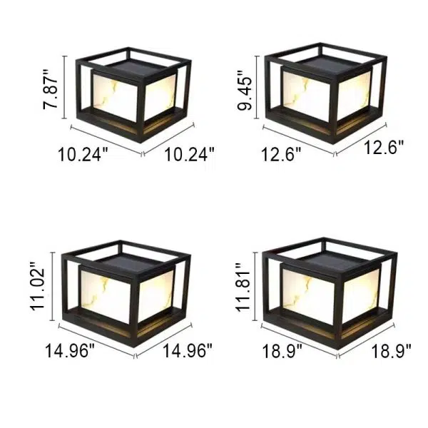 Modern Solar Square Chinese Outdoor Column Head Light LED Lawn Landscape Light - Image 4