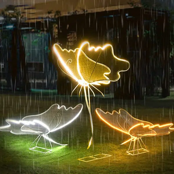 Modern Art Deco Waterproof Fiberglass Butterfly LED Landscape Lighting Outdoor Light For Garden - Image 15