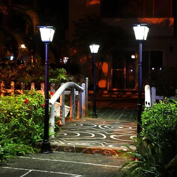 Traditional Chinese Solar Waterproof Aluminum Alloy Glass Cylinder LED Landscape Lighting Outdoor Light For Garden - Image 8