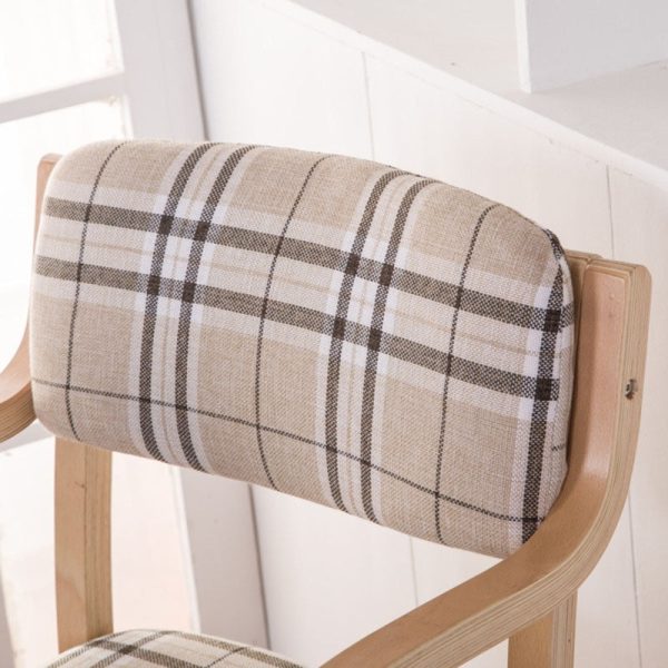 Contemporary Nordic Wood Cotton Linen Fabric Leather Velvet Sponge Square Dining Chair Backrest Armrest For Dining Room - Image 4