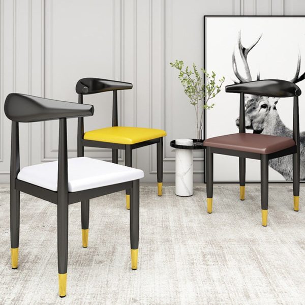 Contemporary Luxury Square PU Leather Dining Chair Backrest For Dining Room - Image 13