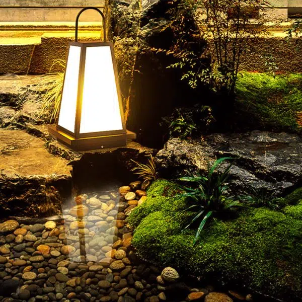 Modern Outdoor Solar Geometric Column Waterproof LED Garden Landscape Light - Image 13