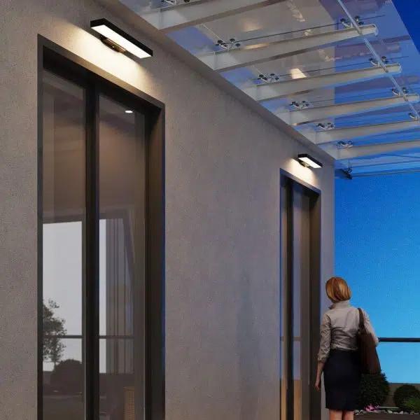 Modern Minimalist Rectangular Flat LED Sensor Outdoor Waterproof Wall Sconce Lamp - Image 20