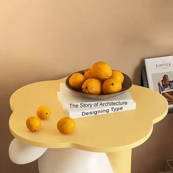 Contemporary Creative Kids Flower Rabbit Resin Wood End Table 1-Tray For Bedroom - Image 6
