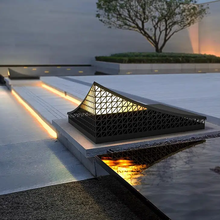 04-cea8c80d-e542-4ee0-b5a4-aa79947f0c7e.jpg Contemporary Industrial Hollow Out Stainless Steel PC LED Lawn Landscape Light For Outdoor Patio - Image 1